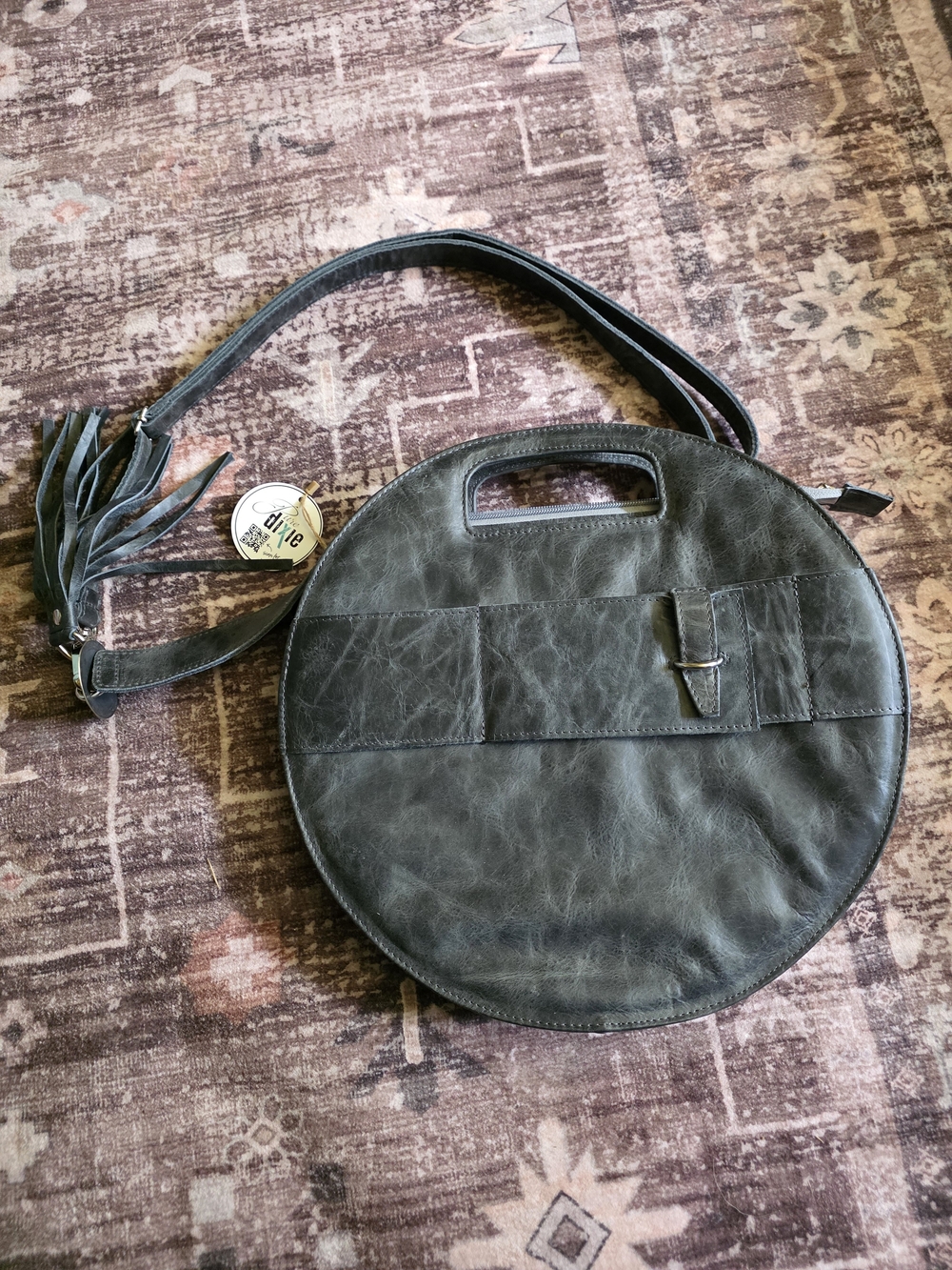 NWT Pure Dixie Round Grey Round Bag